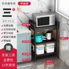 Estante de almacenamiento de horno microondas de cocina de piso multicapa móvil multifuncional para horno doméstico, olla arrocera, estante de gabinete de almacenamiento