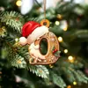 Novo Pingente Plano de Acrílico Carta de Pão de Gengibre do Papai Noel de Natal Enfeites de Árvore de Natal Enfeites de Festival