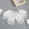 Gola Falsa de Renda Versátil Novo Estilo Xale Feminino Acabamento em Renda Decoração de Temperamento Rejuvenescedora Gola Lisa Lenço Pequeno Gola Falsa