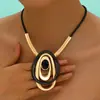 Collar con Colgante Ovalado Anillo Retro Moda Europea y Americana Encanto Creativo Exquisito Exagerado Joyería