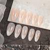 Use uma linha francesa simples unha patch amêndoa removível acabado transfronteiriço nail art atacado