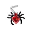 Getta europeo y americano transfronterizo araña nariz clavo anillo de nariz con forma de corazón clavo para la nariz adornos para la nariz clavo para la nariz de acero inoxidable joyería para piercing corporal