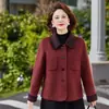 Abrigo de Lana de Otoño Moda Estilo Corto Ropa para Mujeres de Mediana Edad 2026 Nuevo Estilo Cárdigan Petite Abrigo Elegante Holgado
