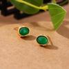 Pendientes de lingote de jaspe natural con incrustaciones de oro y plata s925, estilo retro chino, pendientes clásicos.