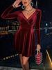 2025 Amazon Aliexpress Export Otoño e Invierno Nuevo Vestido Mini de Terciopelo de Manga Larga Elegante y a la Moda Elegante