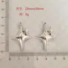 Comercio exterior estrella de cuatro puntas lisa DIY accesorios de joyería de aleación de zinc colgante de plata antigua pendientes colgantes de estrella pulsera con cuentas