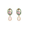 Pendientes de Plata 925 con Cierre de Aguja, Nuevos Pendientes Estilo Chino Nacional para Mujer, Esmalte Imitación Jade Hetian, Diseño de Nicho, Pendientes Estilo Retro