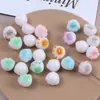 Cuentas de Pata de Gato 3D de Color Carbón Lindas de Dibujos Animados con Agujero Recto Accesorios para Cadena de Teléfono DIY Pulsera Pendiente Colgante
