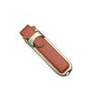 Atacado de fábrica pen drive de couro rotativo metal couro gravação de letras capa criativa 64g presente de exposição empresarial Logo