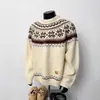 Suéter Espesso Fair Isle para Homens, Outono e Inverno, Estilo Retro Americano Relaxado, Roupa com Atmosfera de Natal, Malha para Casal