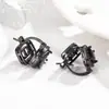 Pendientes de Hebilla para Oreja Cuadrados de Circonita Negros de Doble Cara de Moda Geniales Transfronterizos Explosivos para Mujer Nueva Moda Lujo Ligero Sensación de Alta Gama