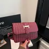 Moda Nova Primavera 2026 Tecida Tendência Simples Casual Nicho Estilosa Versátil Ombro Único Transversal Pequena Quadrada Bolsa