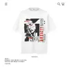 Camiseta de manga curta estampada com personagem de marca retrô americana de algodão pesado 250g, nova blusa solta de verão para homens e mulheres