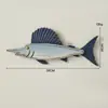 Decoración de Pared Tridimensional con Forma de Pez Estilo Mediterráneo, Decoración de Pared para Entrada y Sala de Estar, Adorno Colgante de Pez Temático del Océano, Colgante de Pared para el Hogar
