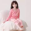 Pijamas de Verano de Algodón Puro para Niñas, Pantalones de Manga Larga para Niños Grandes, Ropa para el Hogar Antibacteriana para Niños, Ropa de Aire Acondicionado para Niña, Traje Delgado