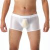 Europeu e americano tamanho grande oleoso brilhante sedoso transparente boxer saco u convexo gay sexy amazon aliexpress 7139