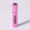 Cabeza redonda 8ml perfume embotellado llenado por el fondo portátil viaje aluminio anodizado de alta calidad spray mini botella vacía logo