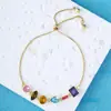Pulsera Ajustable para Mujer 2025 Primavera/Verano Nueva, con Microincrustaciones de Piedras de Colores Dopamina, Moderna y a la Moda