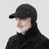 Gorro de Otoño e Invierno para Hombres de Mediana Edad y Mayores, Gorro Cálido de Abuelo con Forro de Felpa, Gorra de Béisbol para Papá que Protege los Oídos, Gorra de Béisbol Versátil de Lana