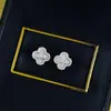 Joias Mujing 2025 Novo Prata de Lei S925 Luxo Acessível Brincos de Trevo de Quatro Folhas Moda Diária Estilo Elegante