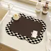 Tapete drenante de tierra de diatomeas a cuadros pequeños y frescos, tapete absorbente de agua y anti-quemaduras para barra de cocina y mostrador, mantel individual para mesa de comedor del hogar, venta al por mayor del fabricante