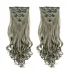 Extensões de Cabelo Femininas Europeias e Americanas Tipo Presilha Bb, Conjunto de Sete Peças, Extensões de Cabelo Longo Cacheado Ondulado Grande, Perucas de Extensões de Cabelo Cacheado Longo Naturais Invisíveis