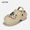Sapatos de Caverna de Verão Transfronteiriços Roupa de Casa Feminina Sapatos de Solado Grosso Antiderrapantes Moda Casual Sandálias e Chinelos de Praia Baotou