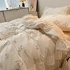Algodón de hadas con volantes de cuatro piezas floral hermosa funda nórdica de algodón ropa de cama de encaje estilo princesa fresca