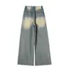Jeans rasgados para mujer, nuevo estilo de verano, pantalones holgados de pierna ancha, look vintage desgastado de la alta calle americana, pantalones versátiles de largo completo para chicas a la moda