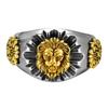 Anillo con cabeza de león de moda retro europea y americana anillo abierto con corazón de león de moda anillo con cabeza de león de personalidad dominante