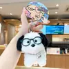 Óculos Originais Pelúcia Cachorro Óculos Bichon Frisé Chaveiro Exquisito e Fofo Menina Cachorro Pingente de Bolsa Presente