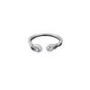 Anillo Abierto de Plata de Ley 925 con un Elegante Diseño de Ángel e Incrustación de Diamante, Moda Estilo Coreano Exquisita Joyería de Plata de Ley para Mujeres