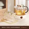Tetera de Vidrio Resistente a Altas Temperaturas para Flores, Juego para Preparación de Té en Casa, Tetera Individual, Calentamiento con Velas, Estufa Cerámica Eléctrica, Preparación de Té, Tetera de Té con Leche y Frutas