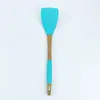 Set de 7 Espátulas de Silicona para Cocina Mango de Madera Sólida Espátula Antiadherente Cuchara para Sopa Colador Set Stock Listo de Fábrica