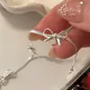 Estilo Nicho Transfronterizo Europeo y Americano, Diseño Simple y Elegante, Pulsera de Cadena de Serpiente con Lazo, Lujo Ligero, Sensación de Alta Gama, Accesorio de Mano Versátil para Mujer
