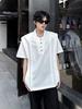 Camiseta de Manga Corta de Peso Pesado con Diseño Desestructurado para Hombre, Tendencia Estilo Americano Camiseta de Media Manga con Hombro Acolchado para Pareja, Corte Limpio