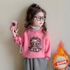 Moletom de Fleece para Meninas Outono e Inverno 2025 Nova Moda Infantil Bebê Inverno Bonito Quente Moletom Tendência