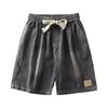 Pantalones vaqueros de verano para niños, de marca de moda, lavados, de pierna recta, de color liso, estilo vintage, para el trabajo, de cinco puntos, finos.