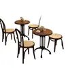 Mesa de jantar vintage personalizada para chá da tarde e cafeteria, mesa de madeira para sobremesas e confeitaria, mesa de jantar comercial de madeira maciça para restaurante ocidental