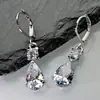 Pendientes de Zirconia Blancos con Forma de Gota Transfronterizos Europeos y Americanos Temu para Mujer, Lujo Accesible, Pendientes Sencillos y de Alta Gama