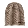 Cachecol 2026 Outono/Inverno Novo Feminino de Alta Qualidade Cor Sólida Flor Dupla Aran Quente Moda Casual Borda Dobrada Gorro de Tricô