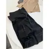 Calça Casual Yuran 26 Estilo Novo de Início de Primavera em Tencel Lavado à Areia com Pregas Tridimensionais Segmentadas Cintura Elástica Perna Larga Comprimento Total