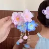 Pinza para el Cabello de Flor con Borlas y Pico de Pato para Niñas, Pasador para la Parte Trasera de la Cabeza, Accesorio para el Cabello para Niñas, Pinza de Garra para Moño de Cabello, Pasador