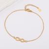 Pulsera Popular Europea y Americana de Anillo Mobius de Acero de Titanio, Pulsera Estilo Ins, Pulsera de Infinito de Acero Inoxidable, Pulsera de Oro de 18K