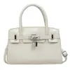 Bolsa Birkin Feminina 2026 com Padrão de Crocodilo e Costura em Couro Granulado, Feita de Couro Bovino de Camada Superior, com Fecho de Travamento Prateado, Versátil