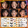 Pegatinas Faciales de Halloween de Alta Gama con Aspecto Elevado, Pegatinas de Tatuaje Cicatriz Coloridas de Monja, Pegatinas Atmosféricas, Calabazas Aterradoras, No Tóxicas