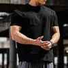 Camiseta Masculina Manga Curta Muscle Faith Fitness Slim Fit Algodão Estilo Americano Simples Casual Esportiva