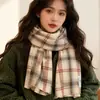Bufanda de Imitación Cachemir Nueva 2025 para Niñas Invierno Estilo Coreano Versátil Cuadros Bufanda de Estudiante Chal Largo Cálido para Hombres