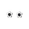Pequeños pendientes de girasol de súper hada estilo coreano Dongdaemun para mujer en línea Diseño de moda rojo elegante pendientes de flor de diamante negro geniales