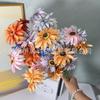 Flor de simulación de crisantemo Xiangyang de 5 cabezas, decoración ceremonial de boda, material floral, hileras de flores para caminos, decoración de hoteles, flores falsas.